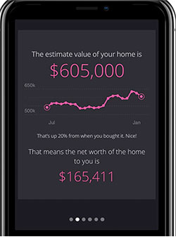 graph of home value on phone screen